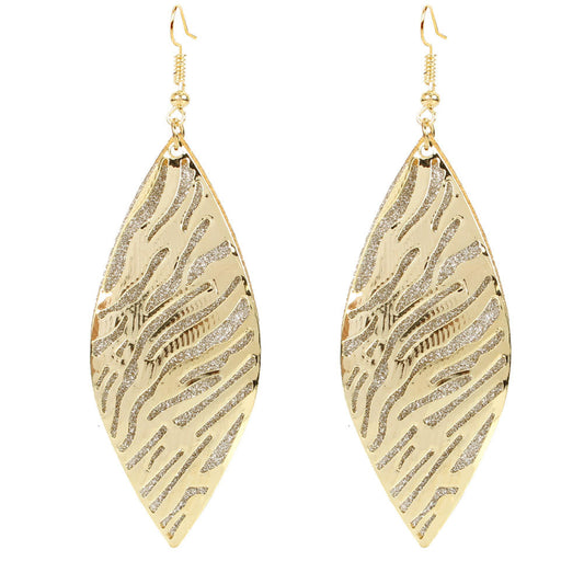 Bohemian Style Geometric Leaves Frosted Earrings Vintage Earrings Female Earrings