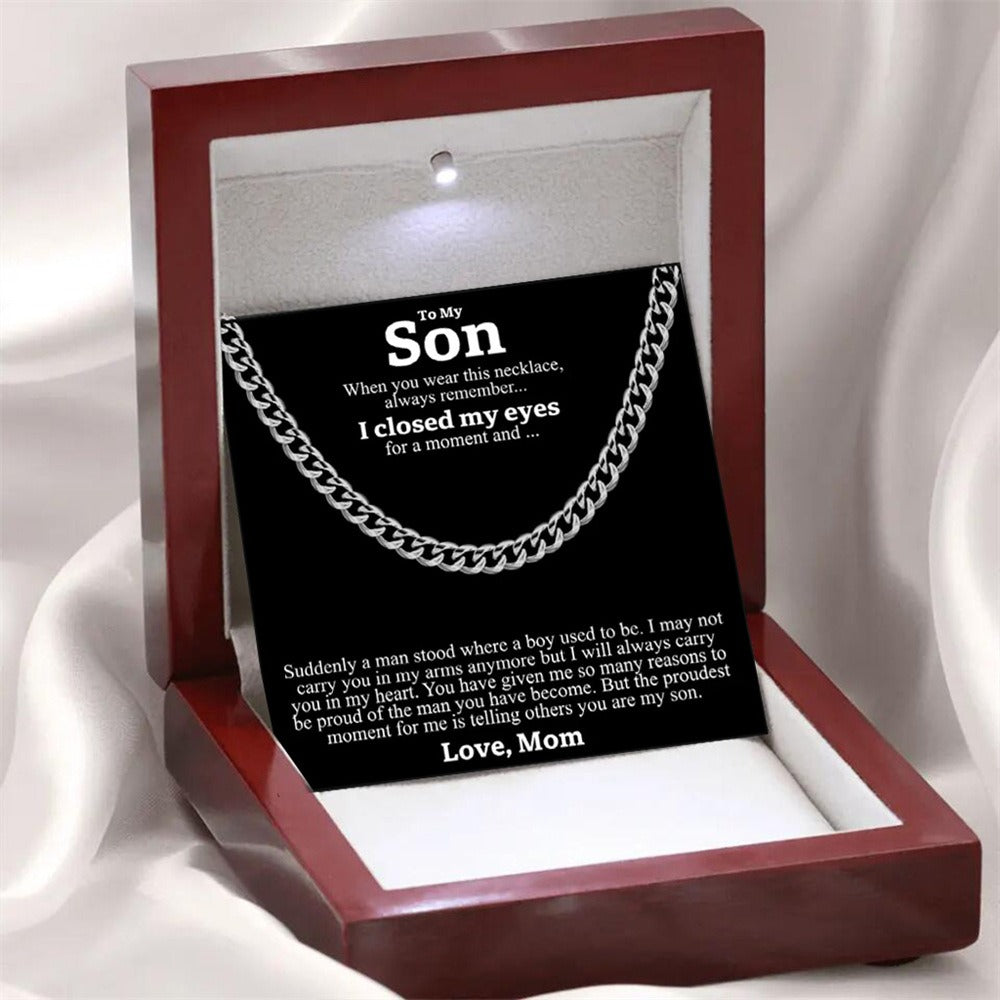 Men's titanium steel Cuban chain round polished hip-hop trendy jewelry