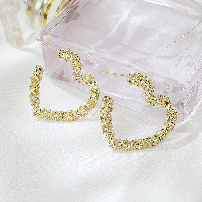 Korean Personality Earrings New S925 Silver Needle Korean Version Of Love Temperament Exaggerated Earrings Star Earrings