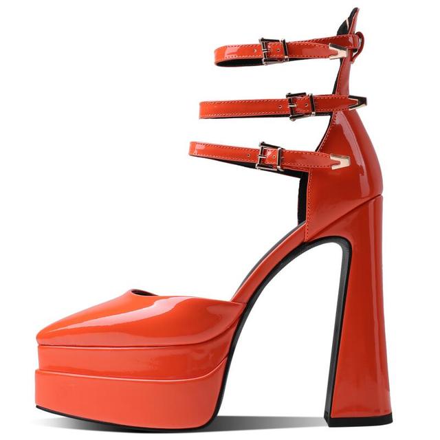 Autumn new pointed double-layer water table ultra-high heel shallow mouth Mary Jane women's shoes