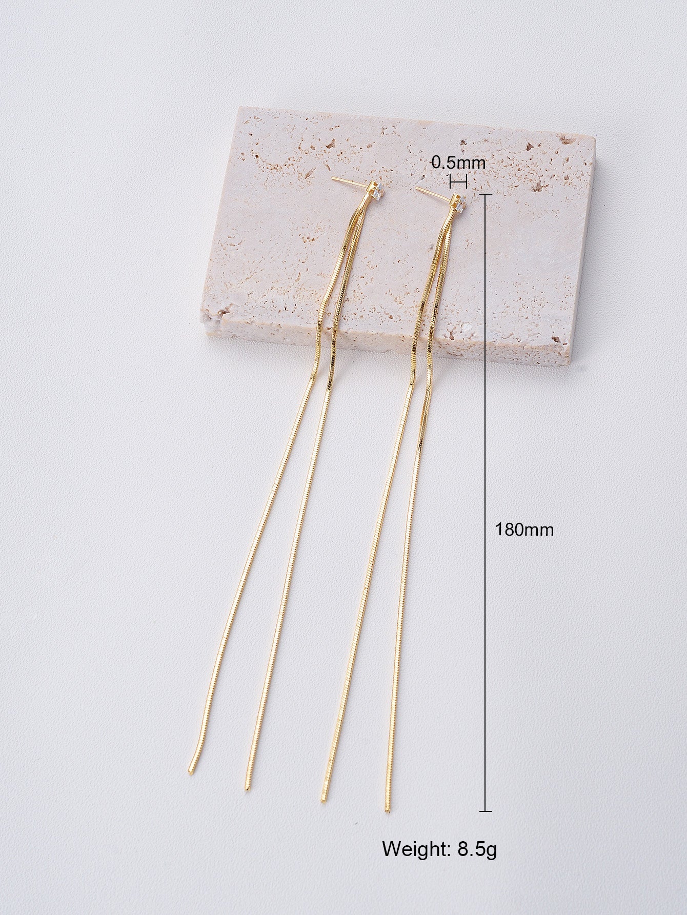 Long Tassel Earrings Personalized Thin Metal Chain Earrings European And American Style High End Earrings Women