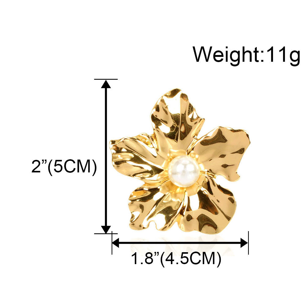 Exaggerated Simple Flower Earrings Fashion Personality Temperament Earrings Women