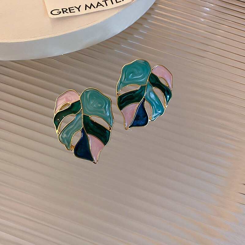 Silver Needle Pleated Geometric Earrings Personality Earrings ins Design Sense Fashion Retro Light Luxury Earrings