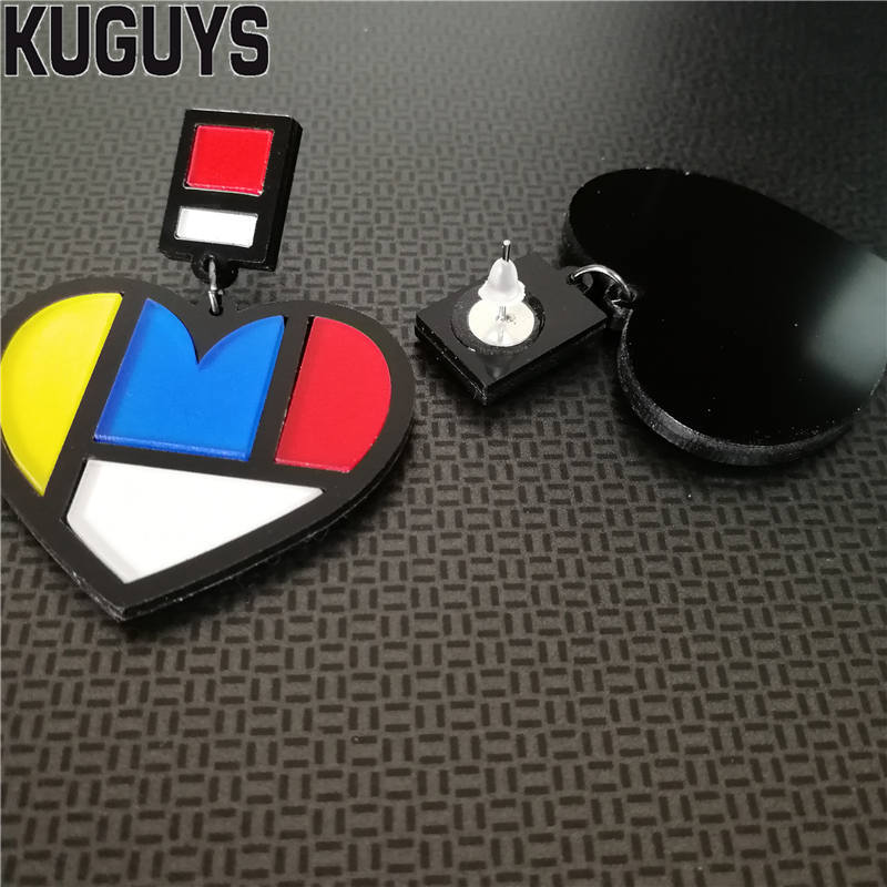 Acrylic Jewelry Custom Brincos Jewelry Geometric Heart Earrings for Women Pendientes Hyperbole Drop Earring Oorbellen