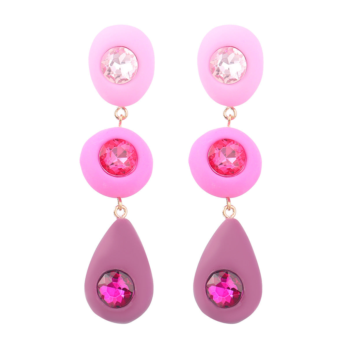 Ins Style Net Red Multi-Layer Geometric Resin Acrylic Diamond Earrings Women's Retro Earrings