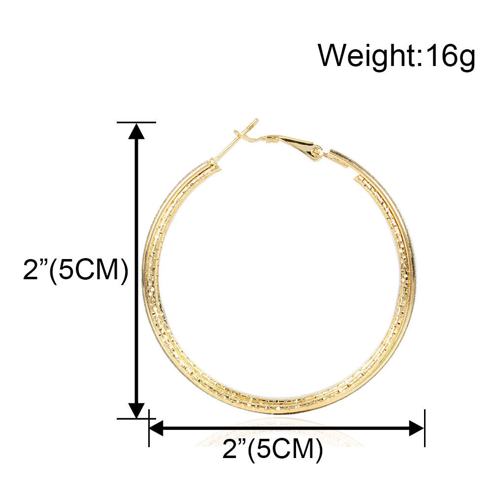 Jewelry Exaggerated Temperament Geometric Metal Frosted Earrings Fashion Earrings Women