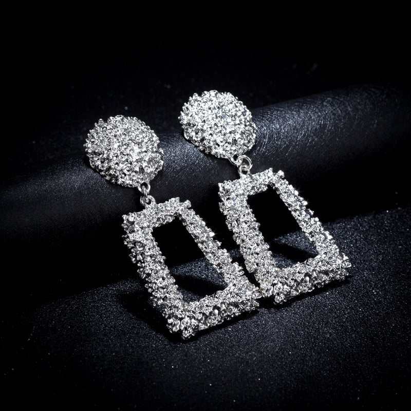Big Vintage Earrings for Women Gold Silver Black Geometric Statement Earring 2019 Metal Earing Hanging Fashion Jewelry