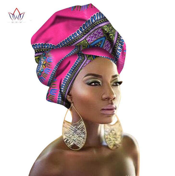 BRW Multi-color Israelite African Print Ankara Head wrap Tie Scarf High Quality Hair Accessories Gele Ipele African Bazin Rich Headwear