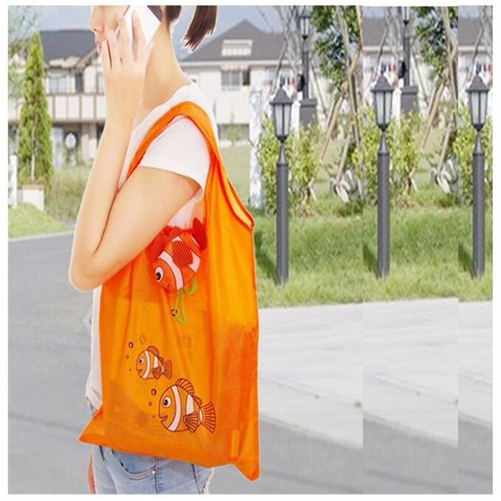 7 Colors Tropical Fish Foldable Eco Reusable Shopping Bags Reusable Tote Pouch Recycle Storage Handbags 38cm x58cm