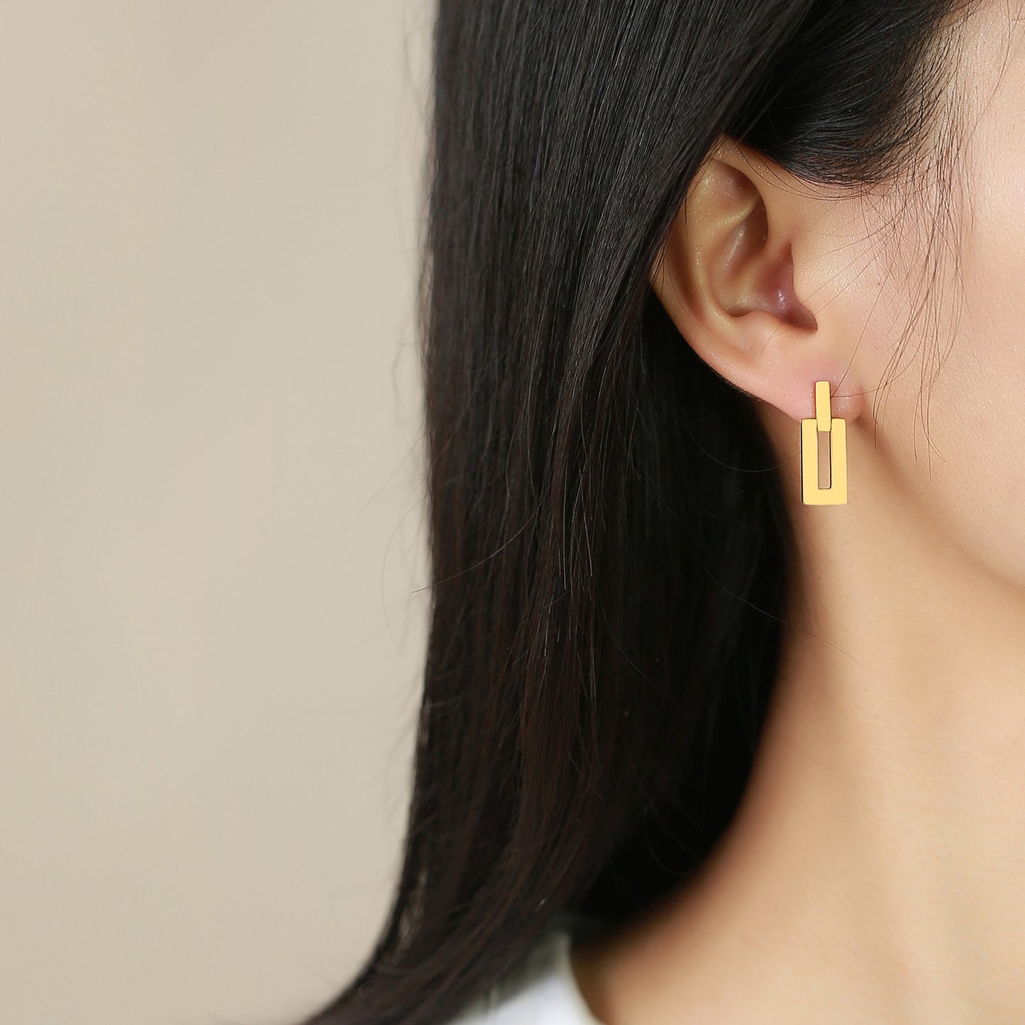 Stainless Steel Geometric Rectangular Earrings Gold Women's Earrings Fashion Jewelry Accessories