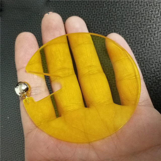 Fashion Acrylic Jewelry Custom Women Acryl Transparent Green Orange Big Stud Earrings Girl's Gift Round Large Earring