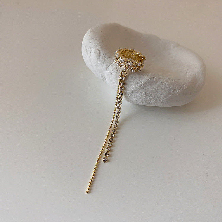High Quality Pearl Chain Tassel Ear Bone Clip Female Personality Simple And Versatile Temperament No Ear Pierced Earrings