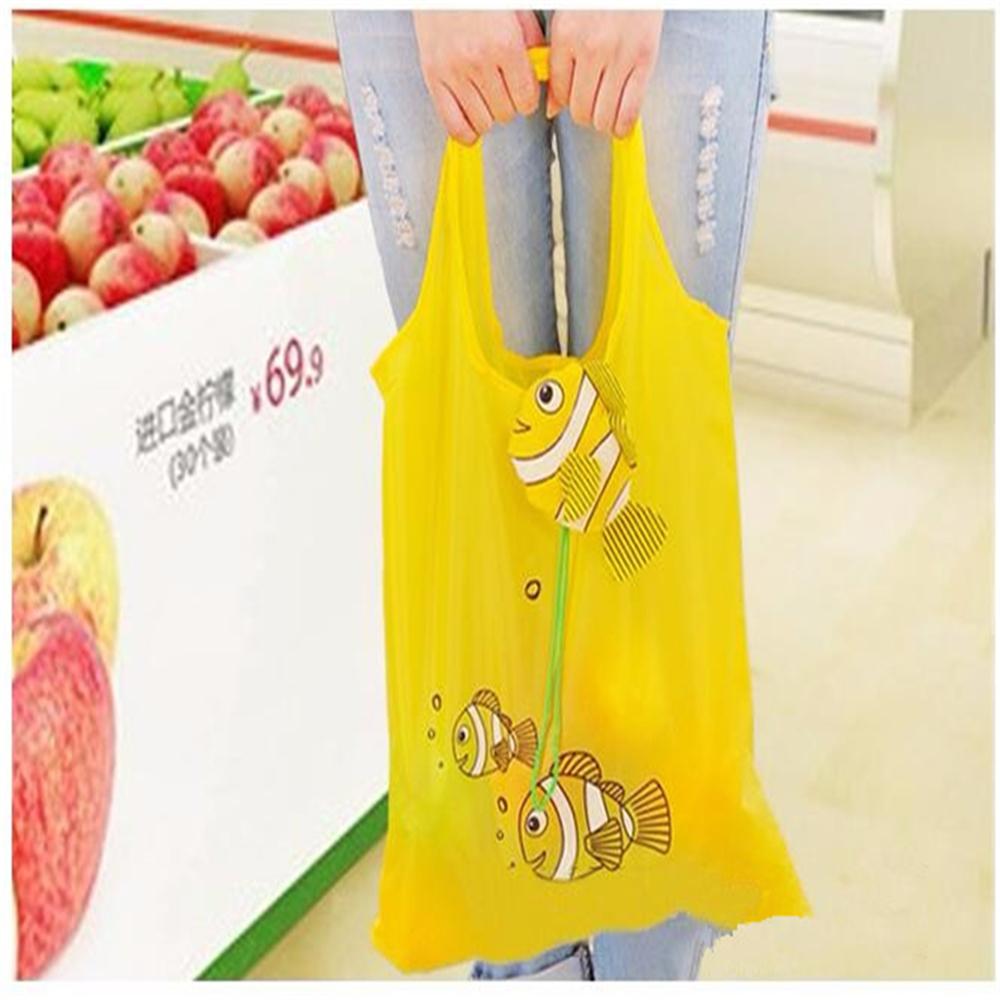 7 Colors Tropical Fish Foldable Eco Reusable Shopping Bags Reusable Tote Pouch Recycle Storage Handbags 38cm x58cm