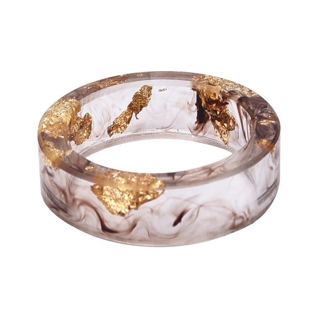 Gold Foil Paper Inside Resin Ring