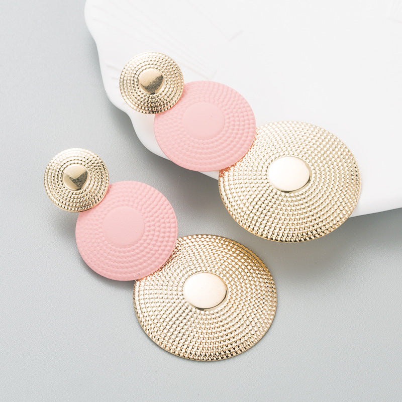 Fashion Exaggerated Geometric Alloy Electroplating Earrings Personality Super Flash All-Match Earrings Cold Style