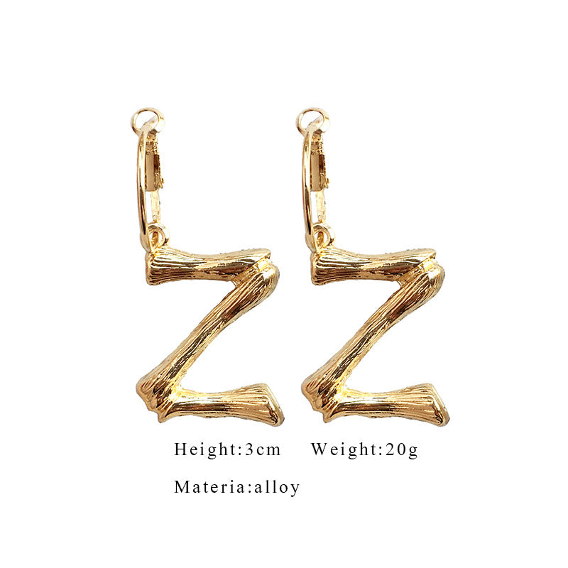 Artilady k letters earrings for women A~Z gold hoop earrings for girls Alphabet letter earrings gold jewelry new year gift