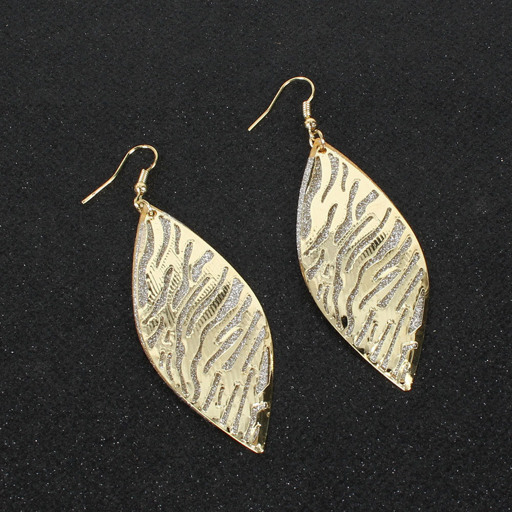 Bohemian Style Geometric Leaves Frosted Earrings Vintage Earrings Female Earrings