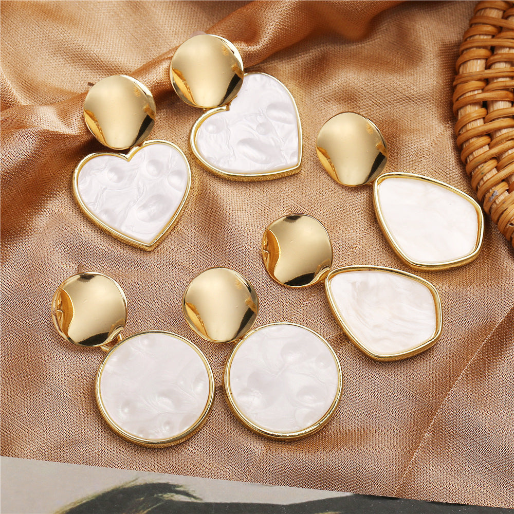 New Earrings Creative Retro Simple Sequins Acrylic Earrings For Women
