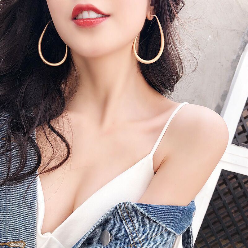 925 Silver Needle Big Earrings High Quality Matte French Net Red Big Earrings Female Exaggerated Design Retro Earrings