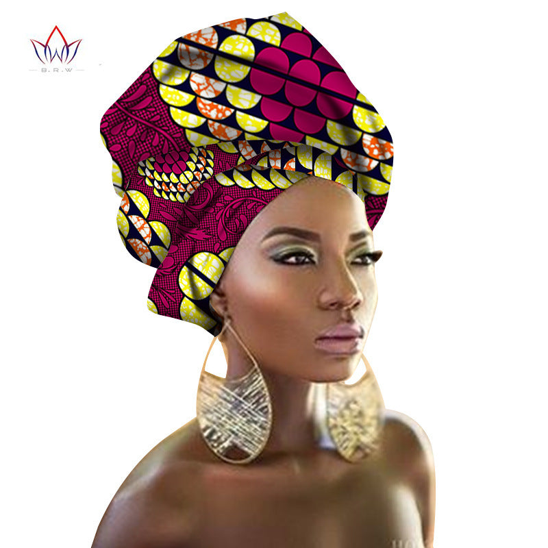 BRW Multi-color Israelite African Print Ankara Head wrap Tie Scarf High Quality Hair Accessories Gele Ipele African Bazin Rich Headwear