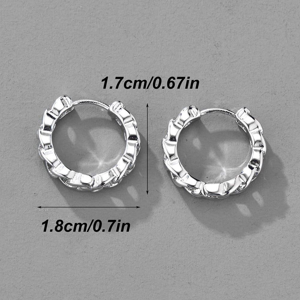 Japanese And Korean Fashion Retro Twist Earrings Trend Simple And Versatile Ins Style Earrings