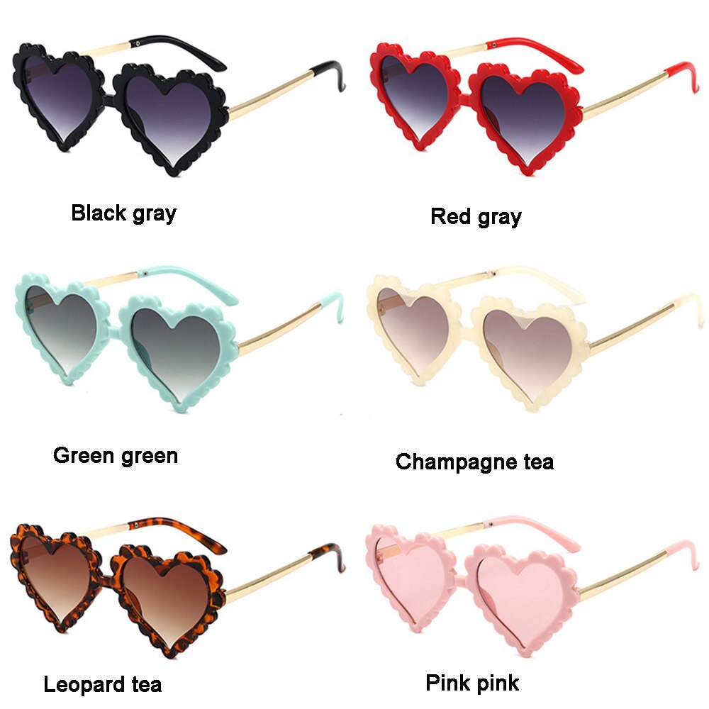 Cute Sweet Children Heart Flower Sunglasses UV400 Protection Kids Fashion Personality Glasses Eyewear Outdoor Travel