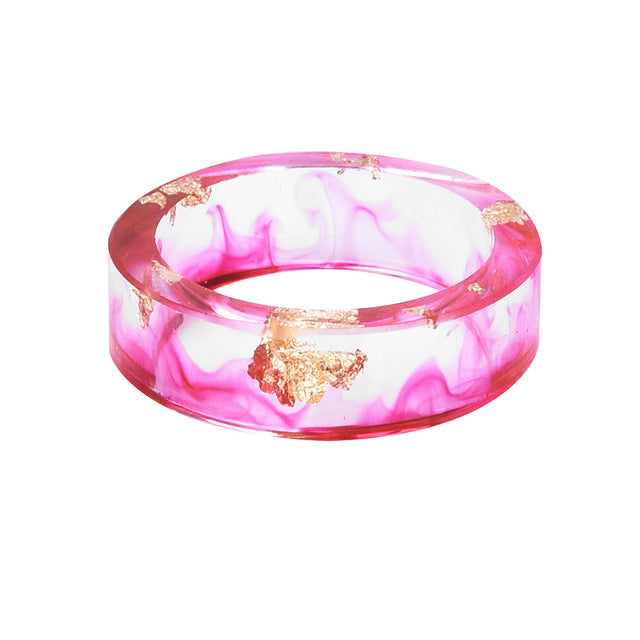 Gold Foil Paper Inside Resin Ring