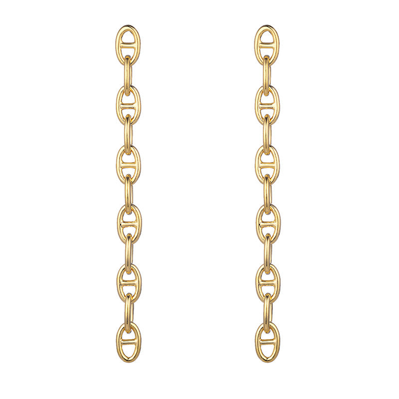 Designer new earrings fashion exaggerated metal earrings simple personality chain earrings long earrings