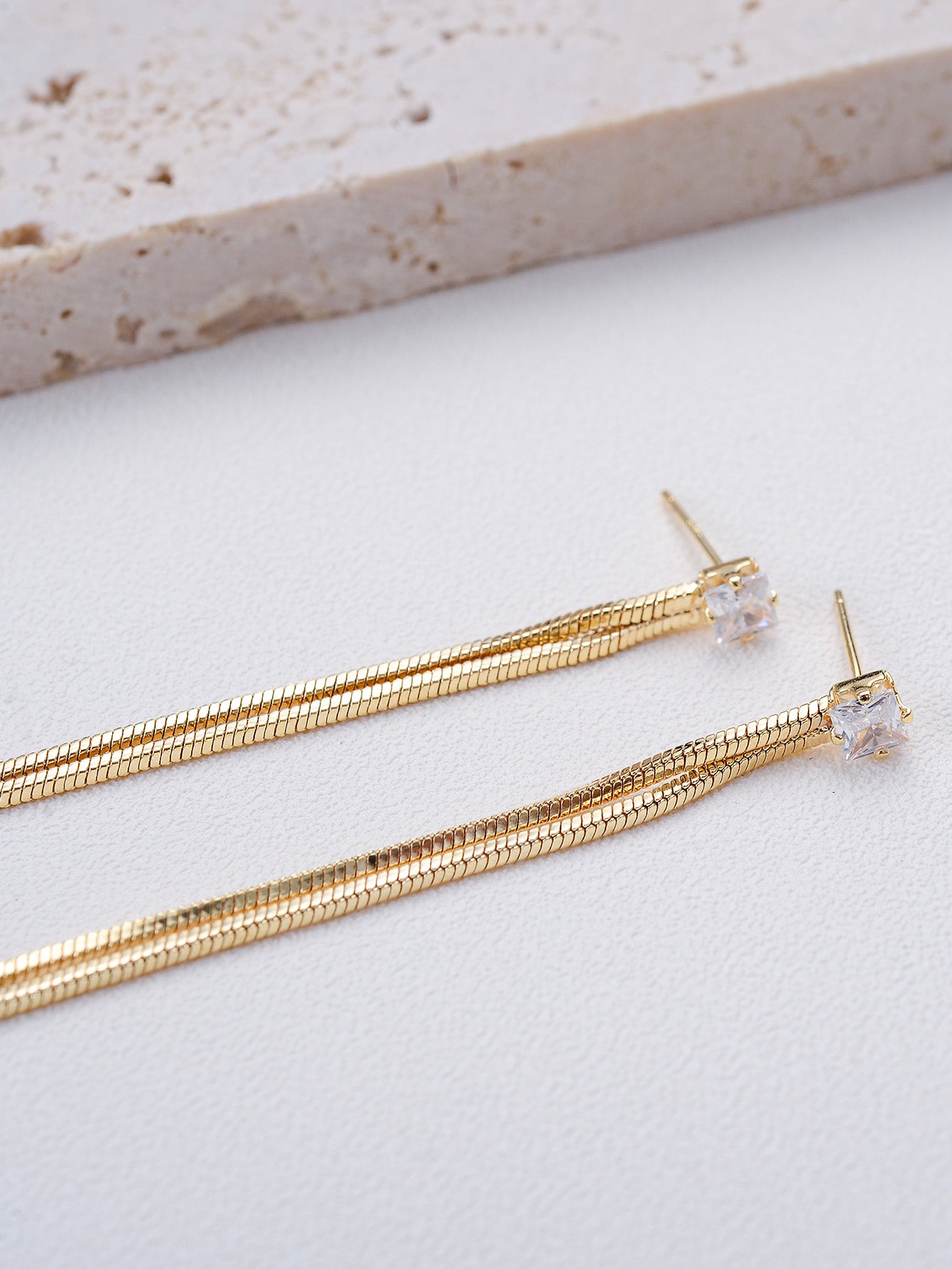 Long Tassel Earrings Personalized Thin Metal Chain Earrings European And American Style High End Earrings Women