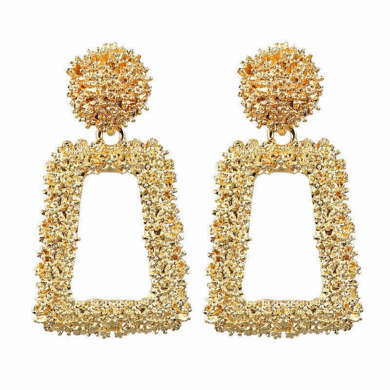 Round Shaped Golden Earrings Simple Metal Vintage Earrings For Women Fashion Jewelry Girls Earring