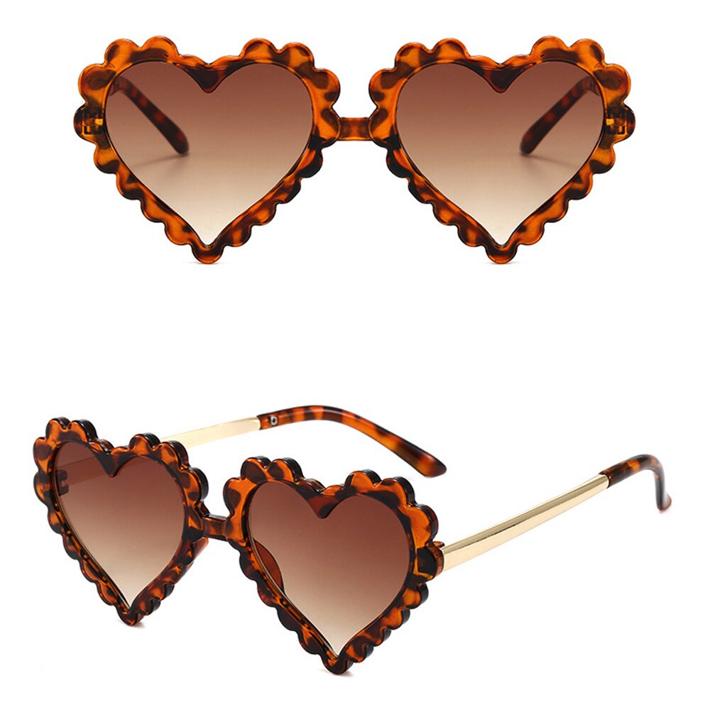 Cute Sweet Children Heart Flower Sunglasses UV400 Protection Kids Fashion Personality Glasses Eyewear Outdoor Travel