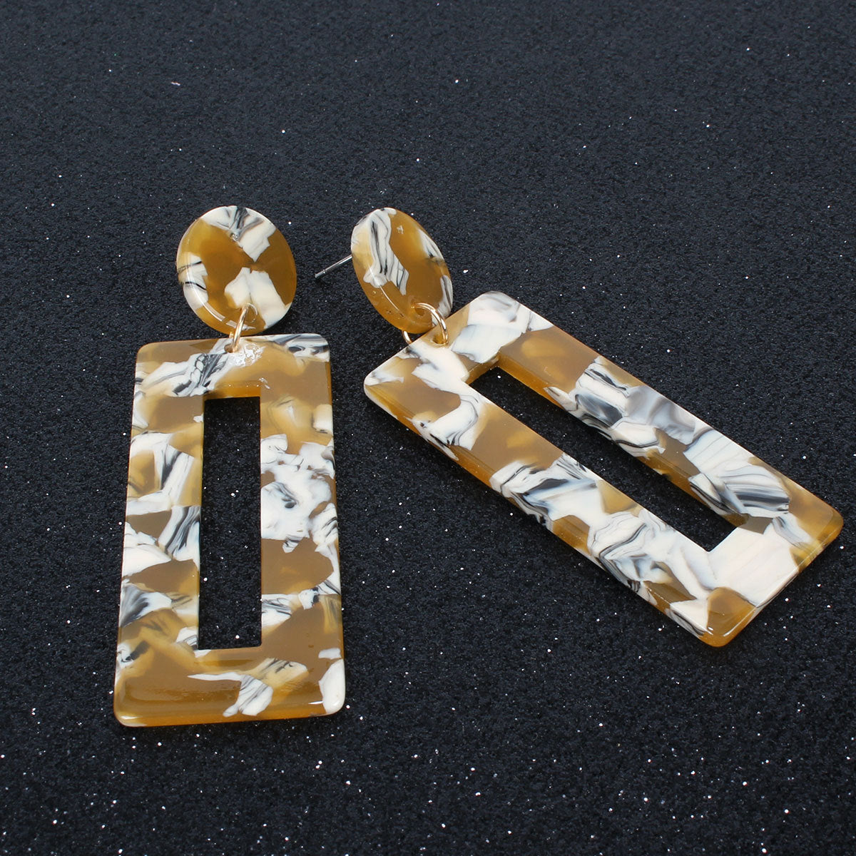 Japanese And Korean Of Creative Personality Simple Acetate Earrings Women Acrylic Geometric Resin Earrings