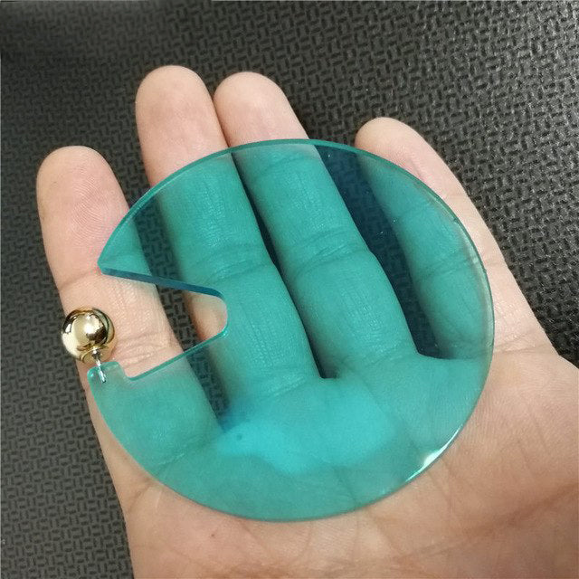 Fashion Acrylic Jewelry Custom Women Acryl Transparent Green Orange Big Stud Earrings Girl's Gift Round Large Earring