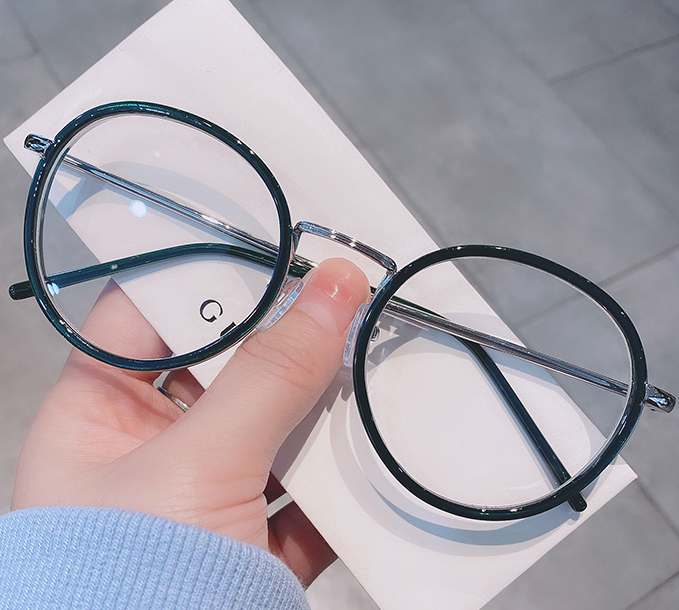 Cute And Fresh Style Big Round Glasses Frame Suitable For Men Or Women Metal Glasses Frames Vintage Eyeglasses