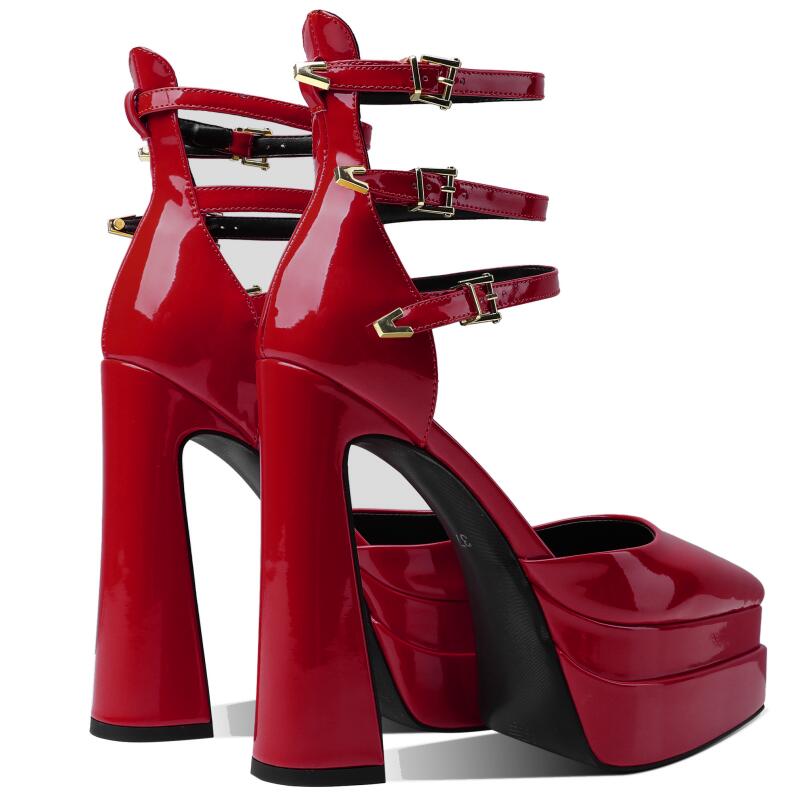 Autumn new pointed double-layer water table ultra-high heel shallow mouth Mary Jane women's shoes