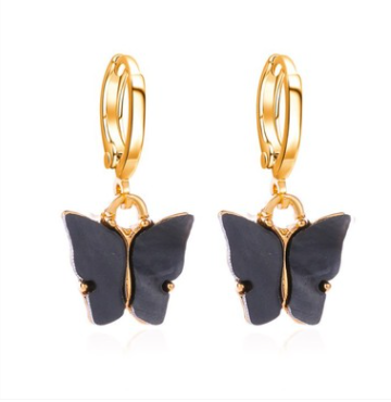 Fashion Cute Butterfly Women's Earrings Stud Color Acrylic Stud Earrings Animal Sweet Colorful Stud Earrings Girls Jewelry