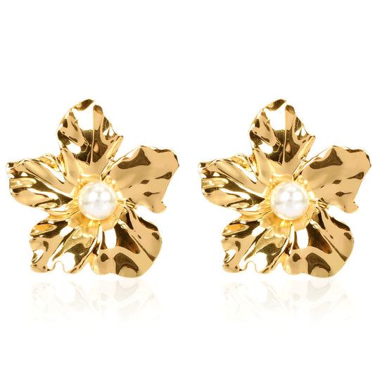 Exaggerated Simple Flower Earrings Fashion Personality Temperament Earrings Women