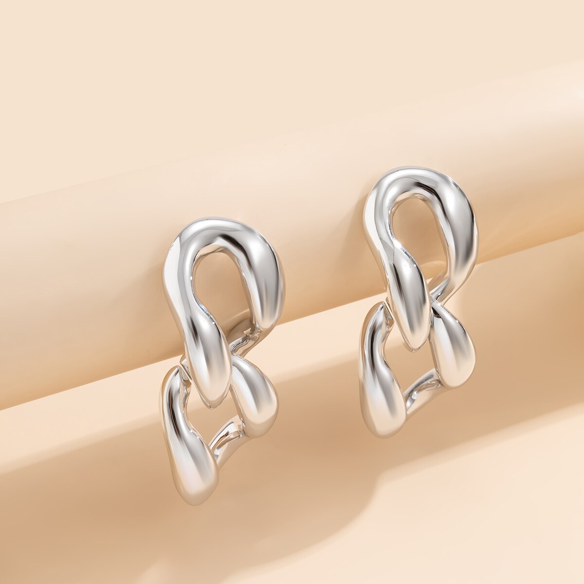 Hip Hop Thick Chain Drop Earrings for Women Exaggerated Big Hanging Earrings Fashion Jewelry