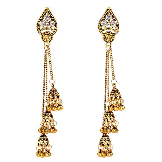 Retro National Style Long Tassel Earrings Bohemian Style Earrings Popular Earrings