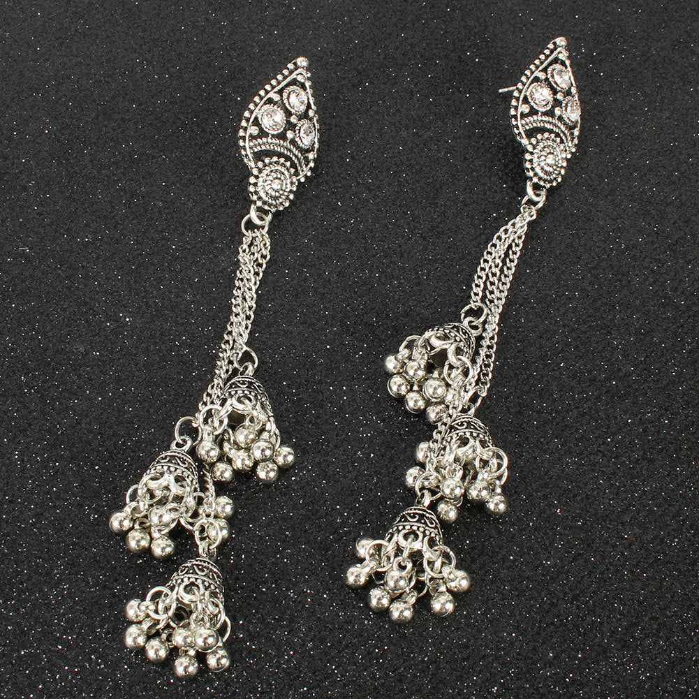 Retro National Style Long Tassel Earrings Bohemian Style Earrings Popular Earrings