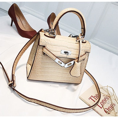 Women's Bag Alligator Bags Fashion lock Luxury Handbags High Quality PU leather Designer Shoulder Female Messenger