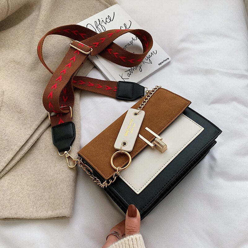 Mini Handbags Women Fashion  Ultra Fire Retro Wide Shoulder Strap Messenger Bag