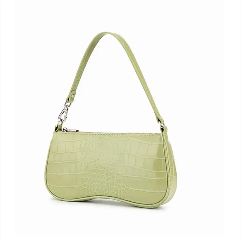 Women Messenger Bag Retro Serpentine Bag Imitation Crocodile Shoulder Female Handbags Purses totes saddle bag leather baguettes