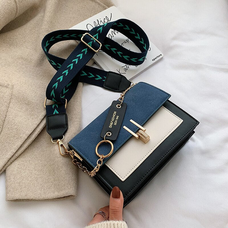 Mini Handbags Women Fashion  Ultra Fire Retro Wide Shoulder Strap Messenger Bag