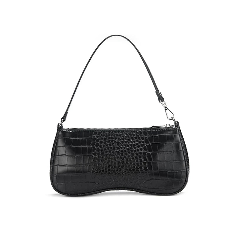 Women Messenger Bag Retro Serpentine Bag Imitation Crocodile Shoulder Female Handbags Purses totes saddle bag leather baguettes