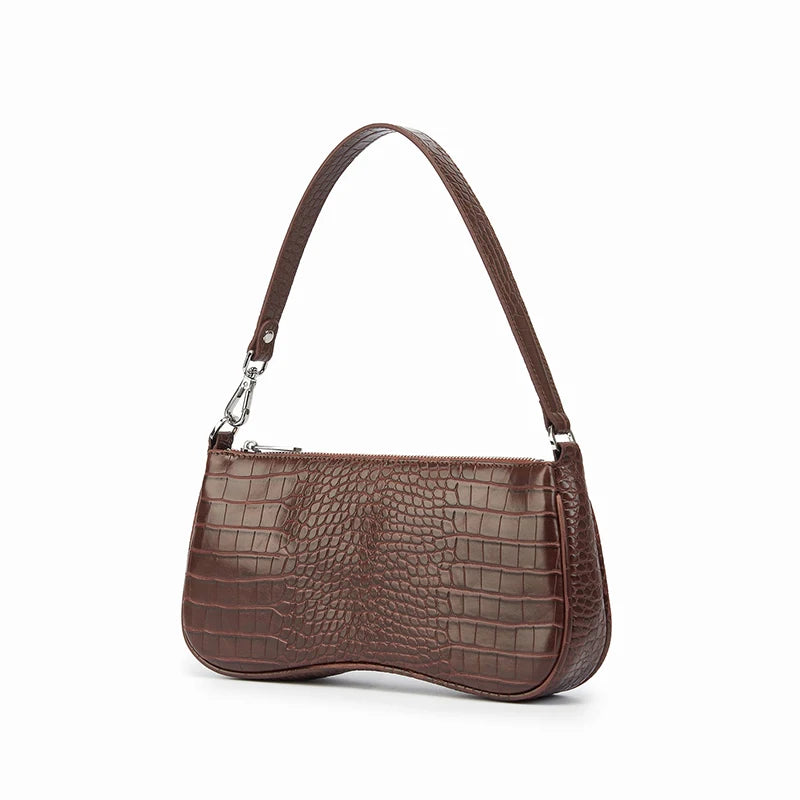 Women Messenger Bag Retro Serpentine Bag Imitation Crocodile Shoulder Female Handbags Purses totes saddle bag leather baguettes