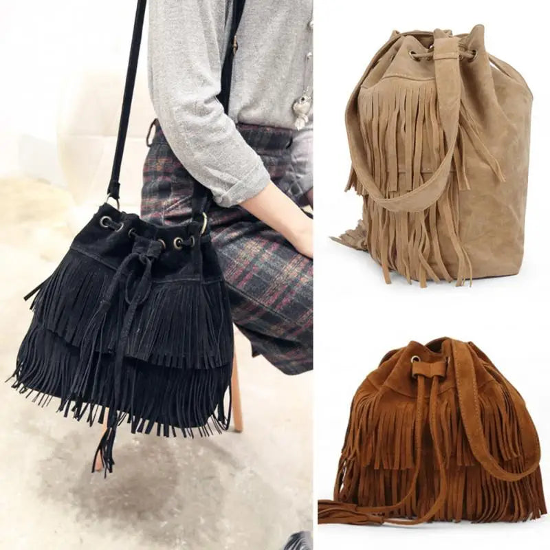 Retro Shoulder Bag Vintage Tassel Cross Body Bag Women Messenger Bags Popular Handbag Handbags Women